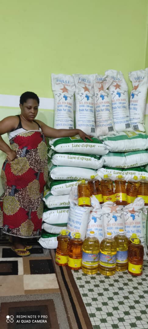 Family staples — salt, rice and oil — laid out for the open market
